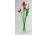 Régi muránoi fújt üveg virágok vázában 19 cm