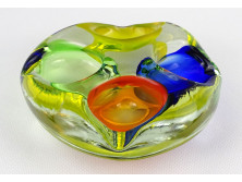 Fújtüveg BOHEMIA művészi üveg hamutál 14 cm