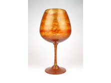 Jelzett narancssárga olasz MURANOI üveg kehely üveg pohár 22 cm