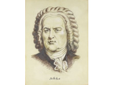 Szakmáry László : Johann Sebastian Bach 45.5 x 40.5 cm