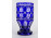 Talpas csiszolt kék cseh Bieder pohár 14.5 cm