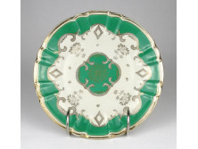 Oscar Schlegelmilch zöld és arany porcelán tányér 18.5 cm