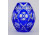 Régi kék csiszolt kristály váza 13 cm