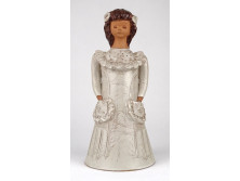 Fábián Zója copfos kislány kerámia szobor 23.5 cm
