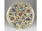 Antik jelzetlen Zsolnay vajszínű virágdíszes majolika fali dísztál 30 cm