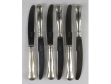 Régi ezüst kés készlet rozsdamentes pengével 6 darab