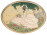 Tavaszi idill keretezett selyemkép 20 x 15.5 cm 1932