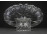 Nagyméretű impozáns lábon álló csiszolt kristály asztalközép kínáló tál 12 x 19.5 x 29 cm