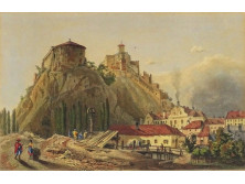 Ludwig Rohbock (1820-1883) : "Trencsény" antik acélmetszet