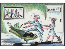P. Furculita : Dentist - Fogorvos karikatúra