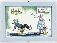 P. Furculita : Retro Dentist - Fogorvos karikatúra