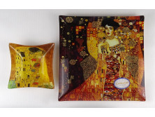 Gustav Klimt Glass Carmani üveg tál 2 darab