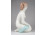 Régi Aquincum porcelán térdelő női akt szobor 22 cm