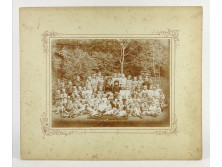 Antik iskolai csoportkép osztálykép 30 x 35.8 cm