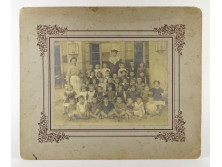 Antik iskolai csoportkép osztálykép 30 x 36 cm