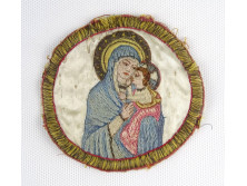 Régi Mária gyermekével vallási felvarró 9 cm
