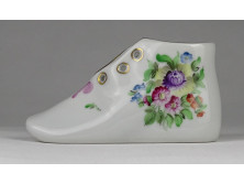 Virág mintás Herendi porcelán cipő kiscipő