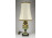Antik réz talpas Fischer Emil majolika lámpa 67.5 cm