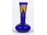 Antik Moser kisméretű aranyozott kobaltkék fújt üveg váza ibolyaváza 6.5 cm