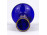 Antik Moser kisméretű aranyozott kobaltkék fújt üveg váza ibolyaváza 6.5 cm