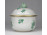 Régi zöld virágos Herendi porcelán bonbonier