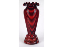 Nagyméretű színezett fújt muránói üveg váza 29 cm