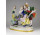Régi jelzett Sitzendorf porcelán szüreti jelenet szoborkompozíció talapzaton 24 cm