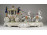 Antik német SITZENDORF hatalmas porcelán királynő négylovas hintón 28.5 x 23 x 52 cm