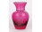 Fújt csiszolt rózsaszín üveg váza Schossberger kastély Tura 1883