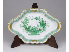 Régi zöld indiai kosár mintás Herendi porcelán hamutál tálka