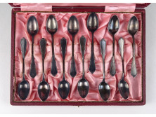 Régi ezüstözött Art Krupp Berndorf alpakka kiskanál készlet eredeti dobozában 12 darab