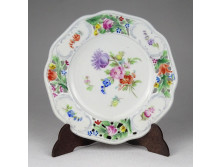 Régi kézi festésű áttört porcelán tányér dísztányér 13.3 cm