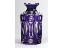 Antik biedermeier kisméretű lila csiszolt rétegelt parfümös üvegcse 19. század 9 cm