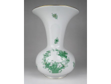 Zöld indiai kosár mintás Herendi porcelán váza 26.5 cm