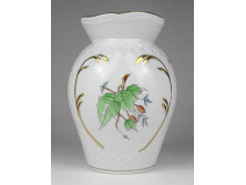 Hibátlan hecsedli mintás Herendi porcelán váza 15 cm