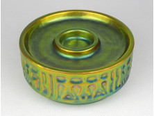 Eozin mázas Zsolnay porcelán hamutál 12.5 cm