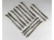 Régi jelzett angol fazon ezüst kés készlet 12 db 345g