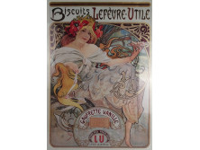 Alphonse Mucha :  Biscuits Lefévre-Utile nagyméretű plakát 100 x 71.5 cm