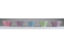 Régi színes osztrák Lilien porcelán kávéscsésze 5 darab