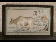 Eredeti régi kínai selyemkép kivarrott kép