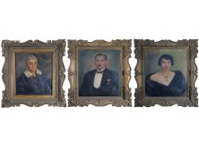 Mokossiny Kató 3 db családi portré
