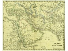 Antik acélmetszet térkép ELŐ ÁZSIA NÍLUS
