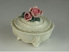 Régi rózsás ENS porcelán bonbonier