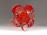 Régi muránói jellegű piros üveg kosár 22 cm