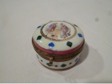 Antik porcelán gyűrűtartó szelence bonbonier