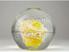 Hatalmas üveg levélnehezék buborékokkal 2 kg