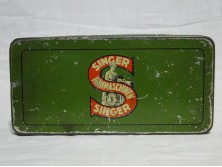 Antik SINGER 15 fémdoboz pléh doboz