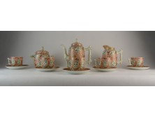 Antik porcelán 5 személyes teás készlet