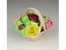 Régi Staffordshire angol porcelán virágkosár