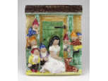 Hófehérke és a hét törpe falikerámia 17 x 14 cm